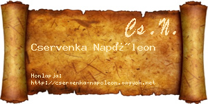 Cservenka Napóleon névjegykártya